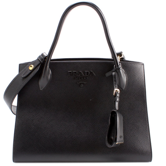 Prada Monochrome Saffiano Tote Bag Medium