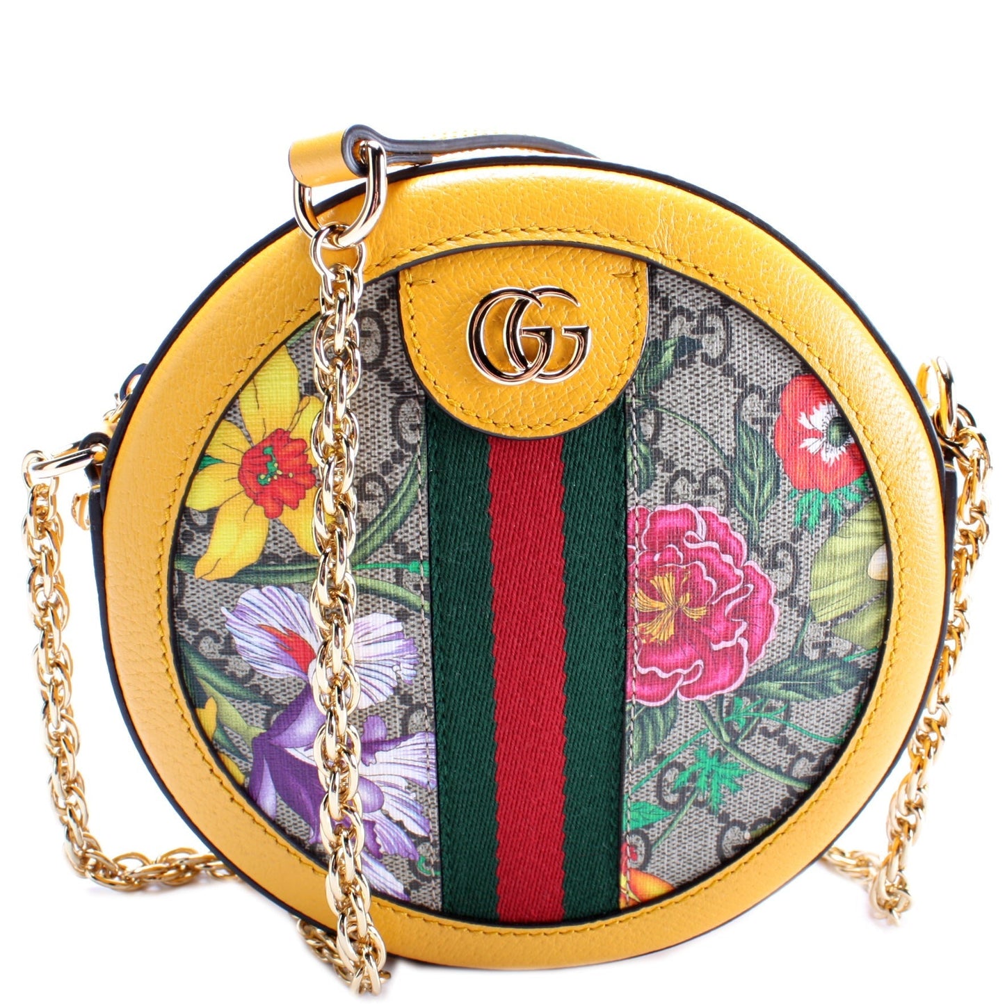 Gucci Ophidia GG Flora Round Small Crossbody Bag