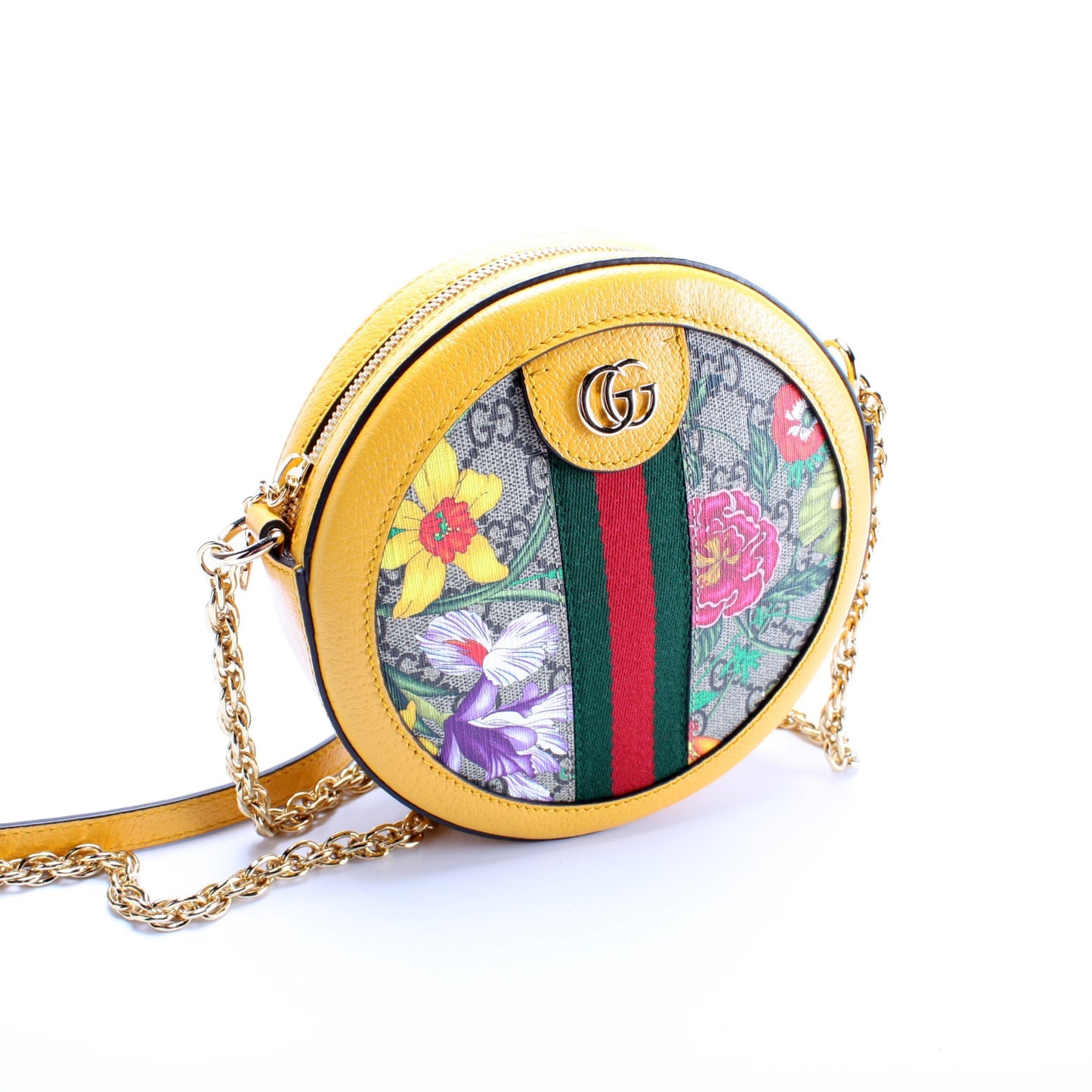 Gucci Ophidia GG Flora Round Small Crossbody Bag