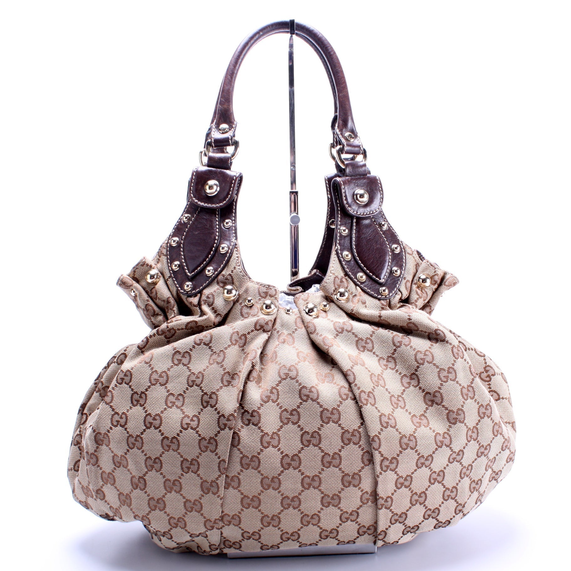 Gucci Studded Pelam Bag Canvas Medium Travel Bag