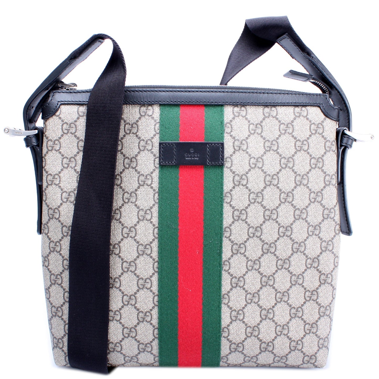 Gucci GG Supreme Web Messenger Travel Bag Web Messenger
