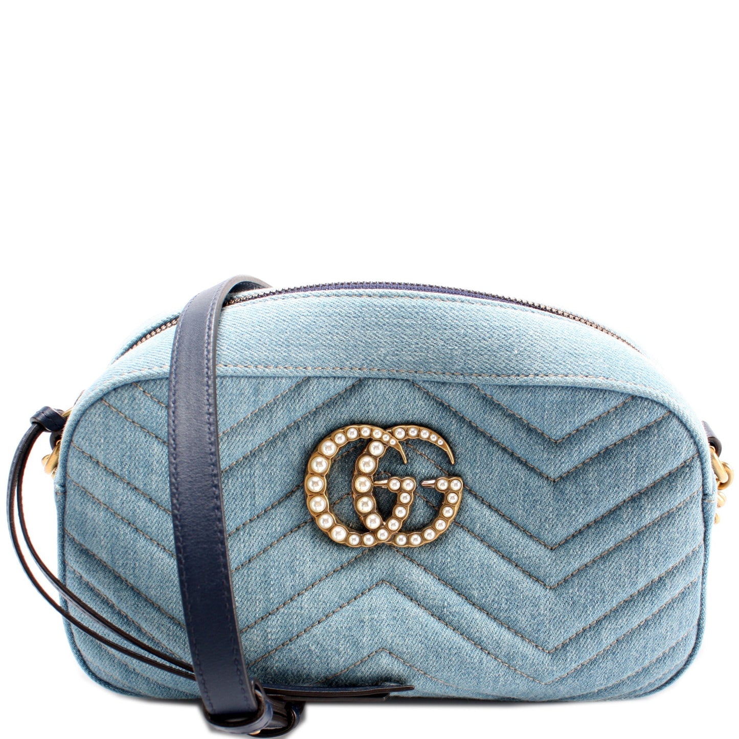 Gucci Marmont Camera Denim Small Crossbody Bag Camera 2