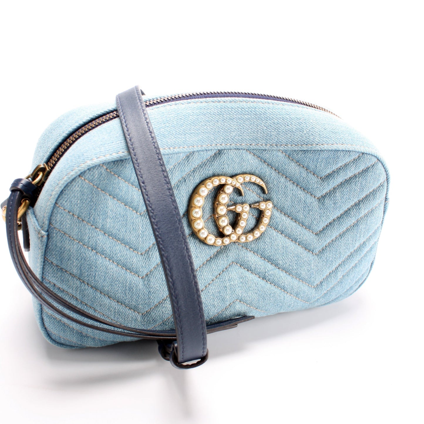 Gucci Marmont Camera Denim Small Crossbody Bag Camera 2