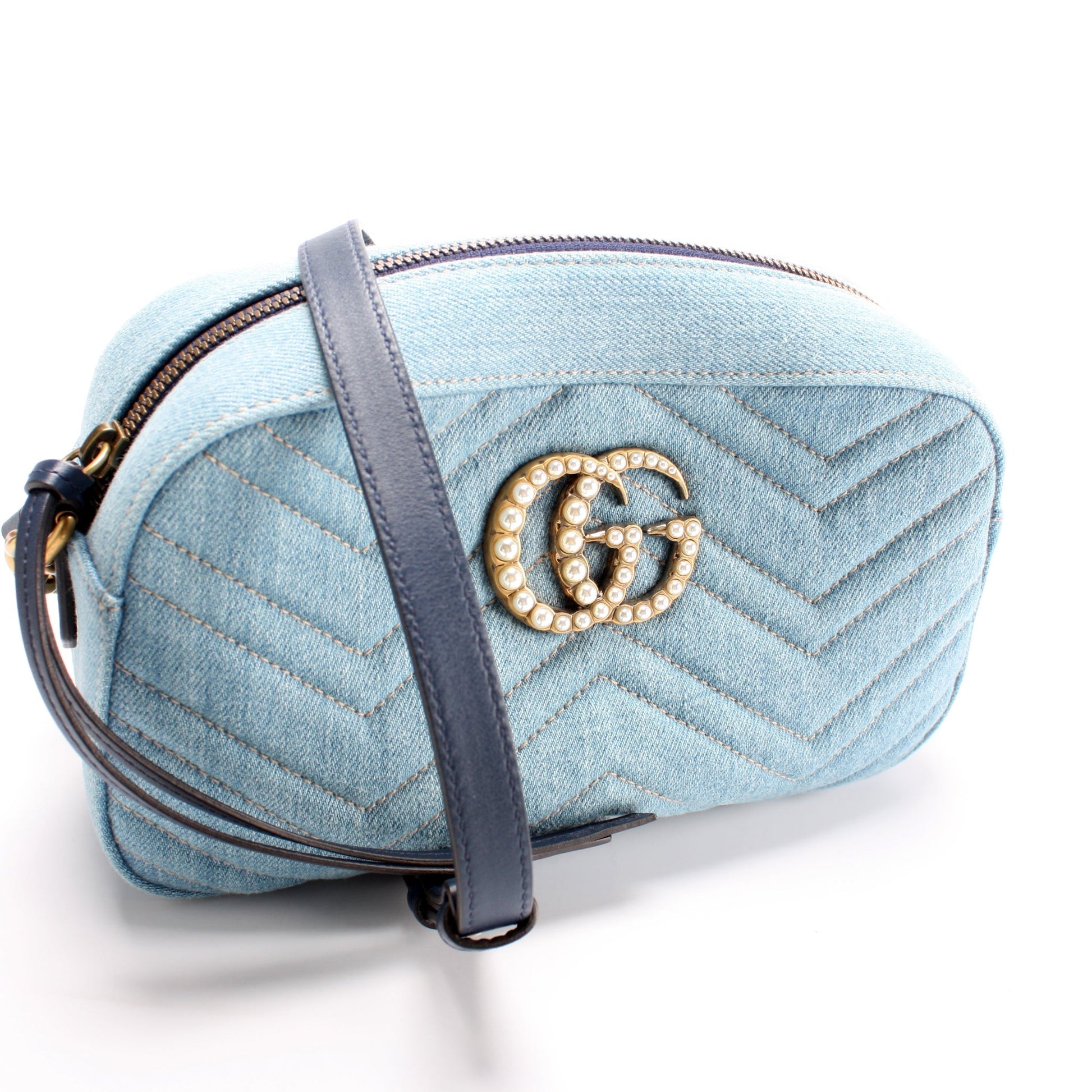 Gucci Marmont Camera Denim Small Crossbody Bag Camera 2