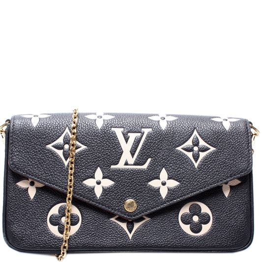 Louis Vuitton Pochette Felicie Bicolor Empreinte Clutch Bag