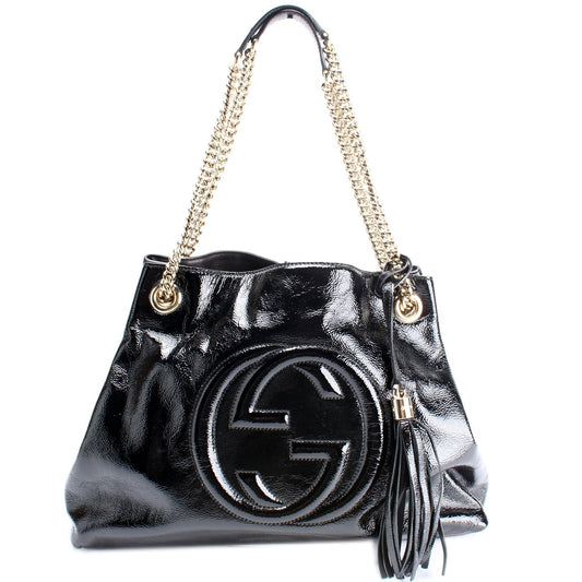 Gucci Soho Leather Patent Medium Shoulder Bag
