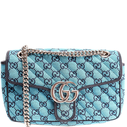 Gucci Marmont Quilted Canvas Small Flap Shoulder Bag