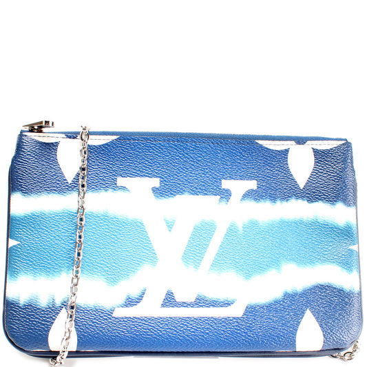 Louis Vuitton Double Zip Pochette Escale Monogram Clutch Bag