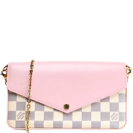 Louis Vuitton Pochette Felicie Azur Damier Clutch Bag Azur 16