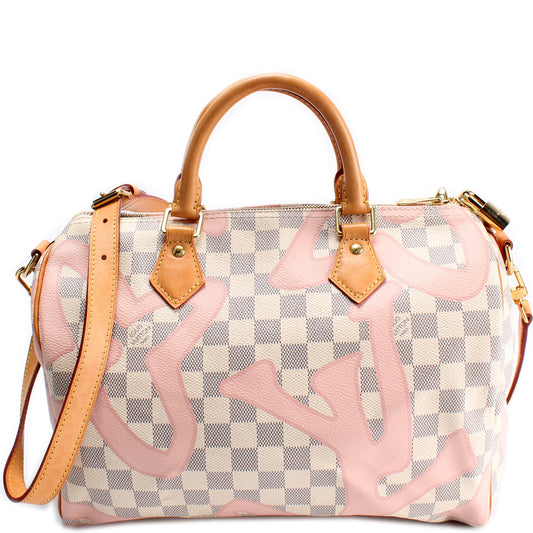 Louis Vuitton Speedy 30 Bandouliere Azur Tahitienne Damier Handbag