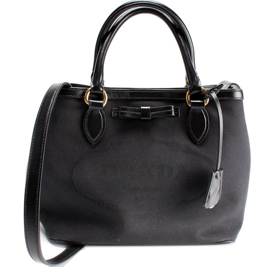 Prada Jacquard Tote Bag Logo