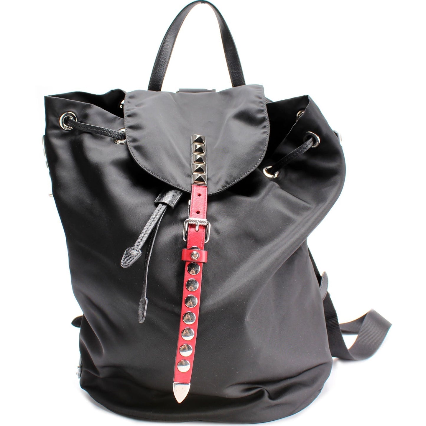 Prada New Vela Studded Backpack Bag Nylon