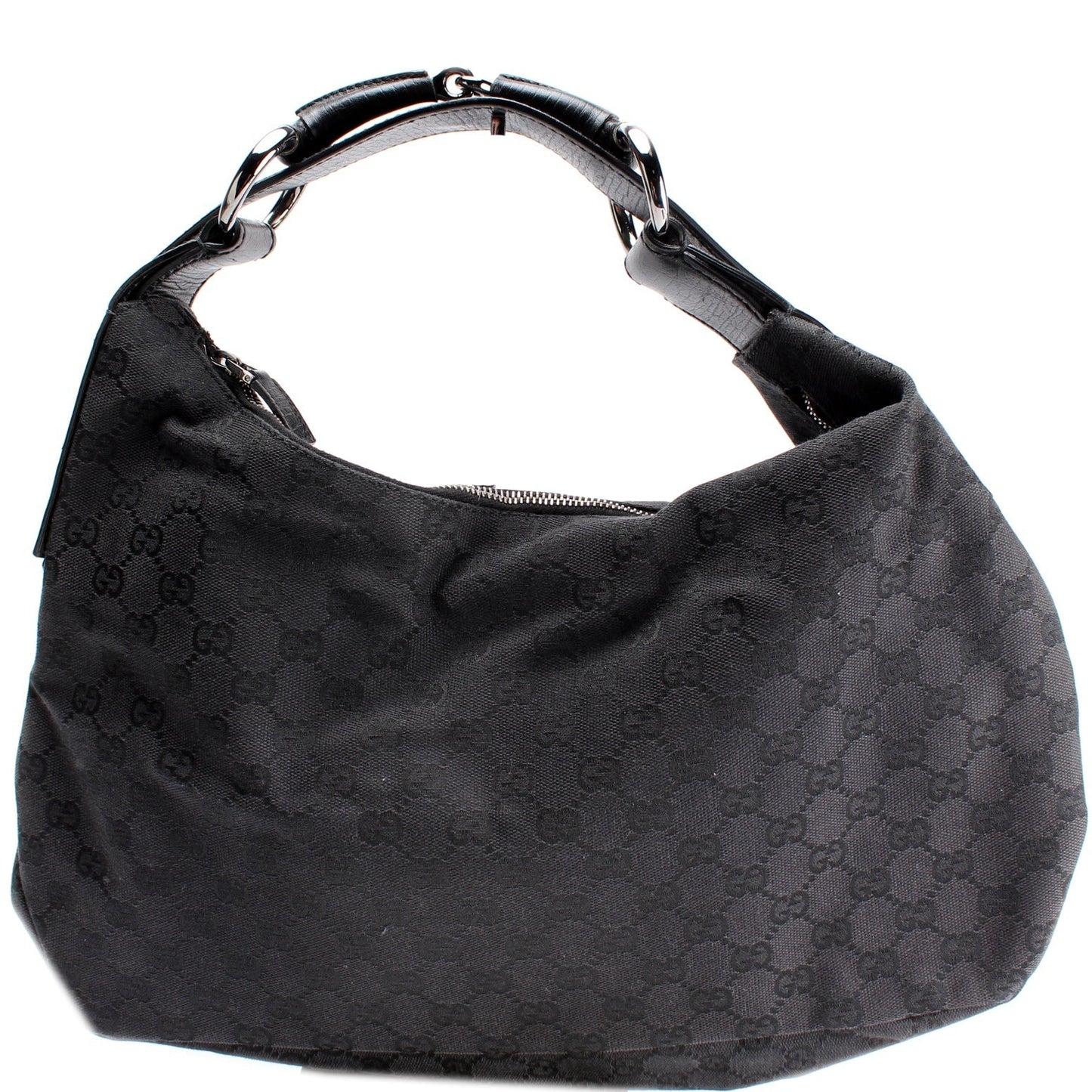 Gucci Horsebit GG Canvas Shoulder Bag Hobo 2