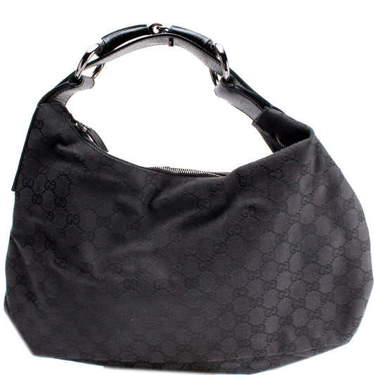 Gucci Horsebit GG Canvas Shoulder Bag Hobo 2