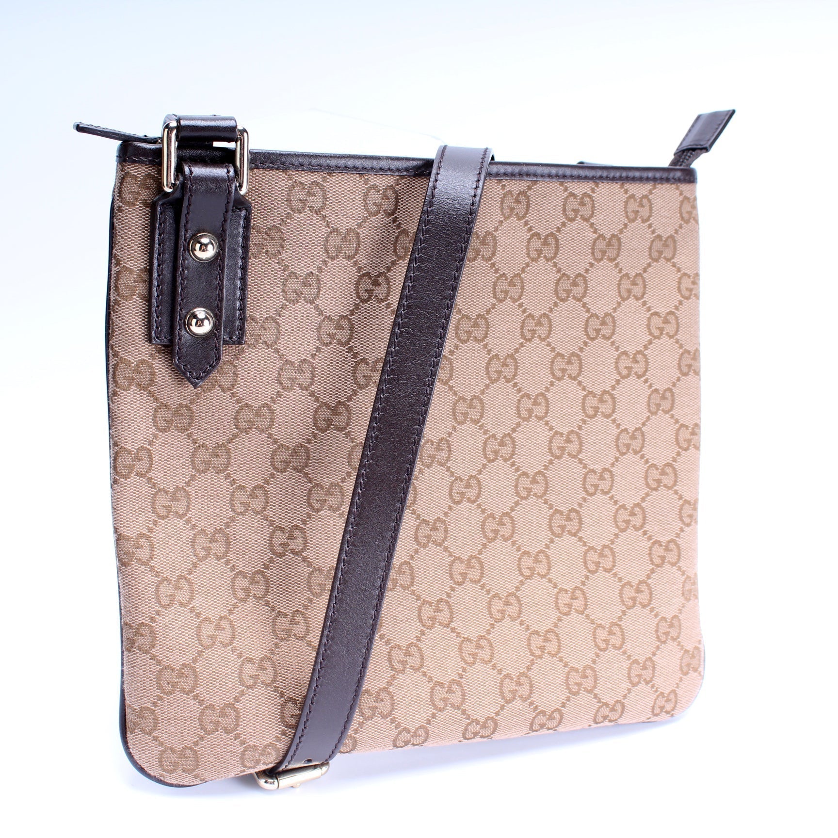 Gucci Flat Messenger Bag Canvas Shoes
