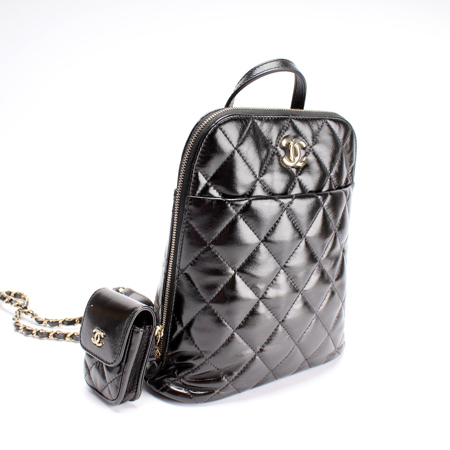 Chanel My Pocket Shiny Backpack Airpod Leather