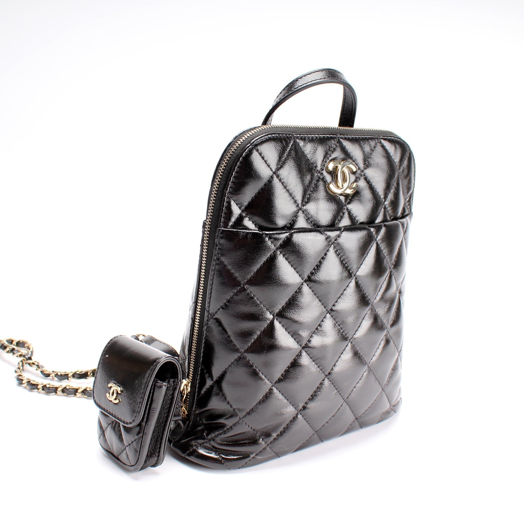Chanel My Pocket Shiny Backpack Airpod Leather
