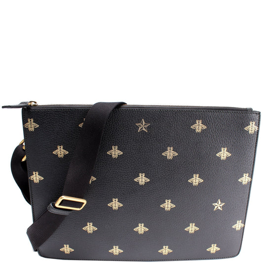 Gucci Bee Star Leather Travel Bag