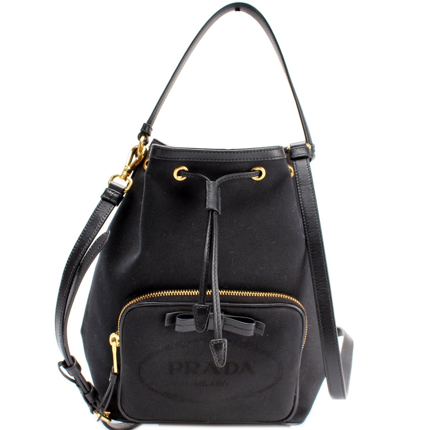 Prada Jacquard Bag Logo Bucket Bucket Bag