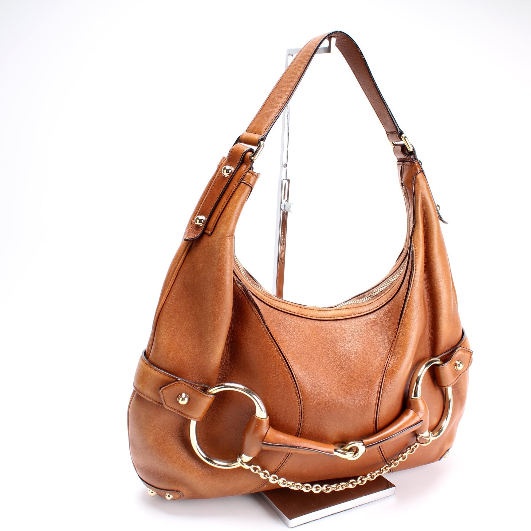 Gucci Horsebit Leather Shoulder Bag Leather Hobo