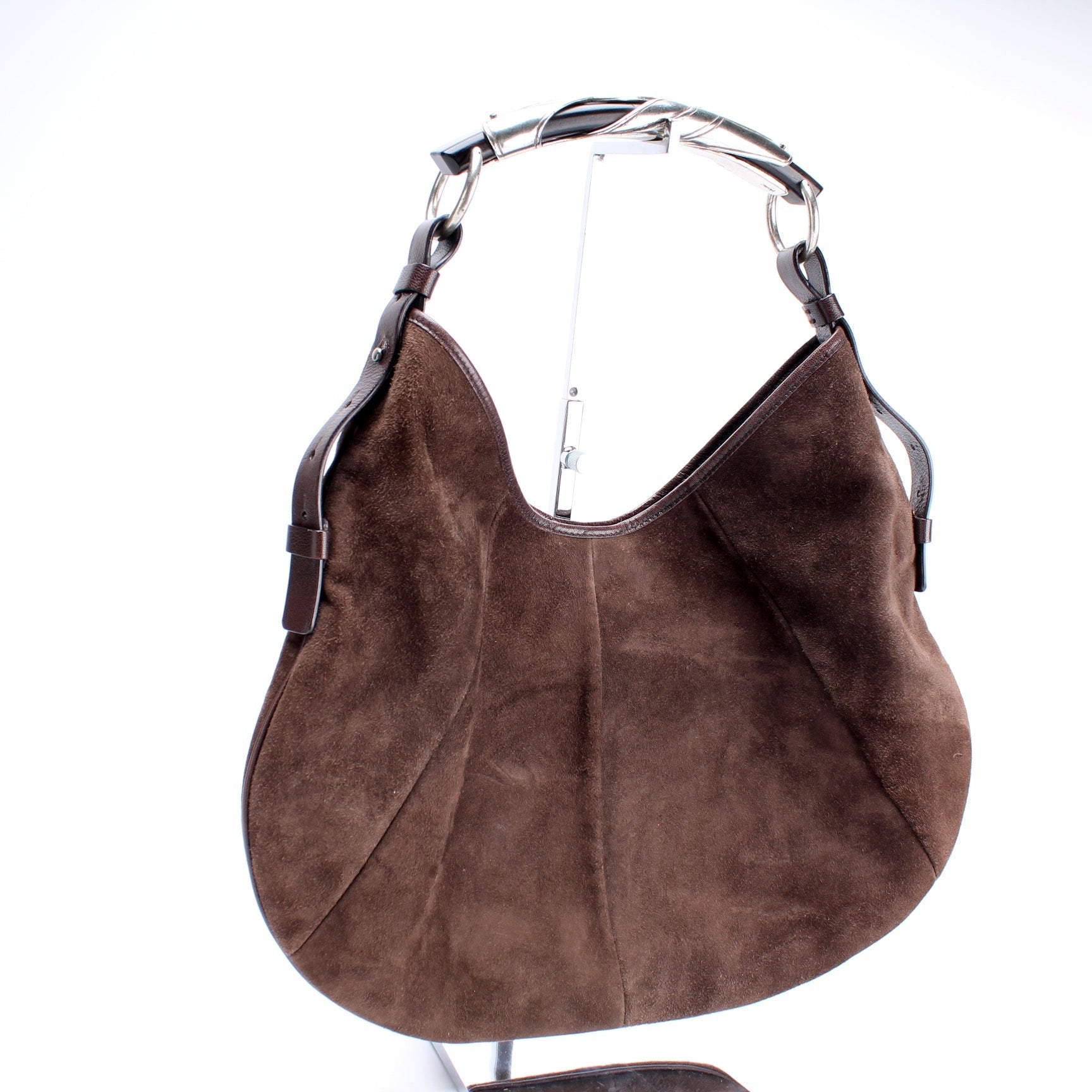 YSL Saint Laurent Saint Laurent Monbasa Handle Hobo Bag Suede Shoulder Bag