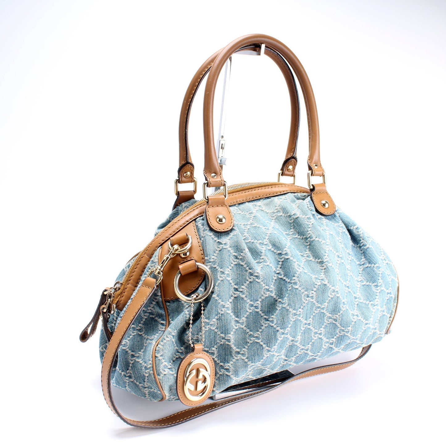 Gucci GG Sukey Boston Denim Travel Bag