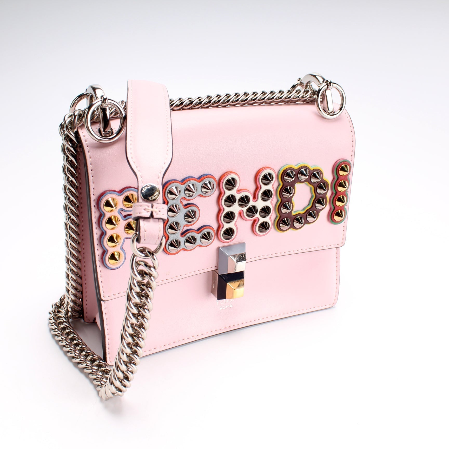 Fendi 8M0381 Kan Bag Leather Mini Chain Travel Bag