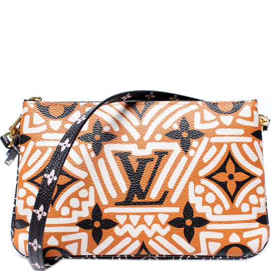 Louis Vuitton Double Zip Pochette Crafty Clutch Bag