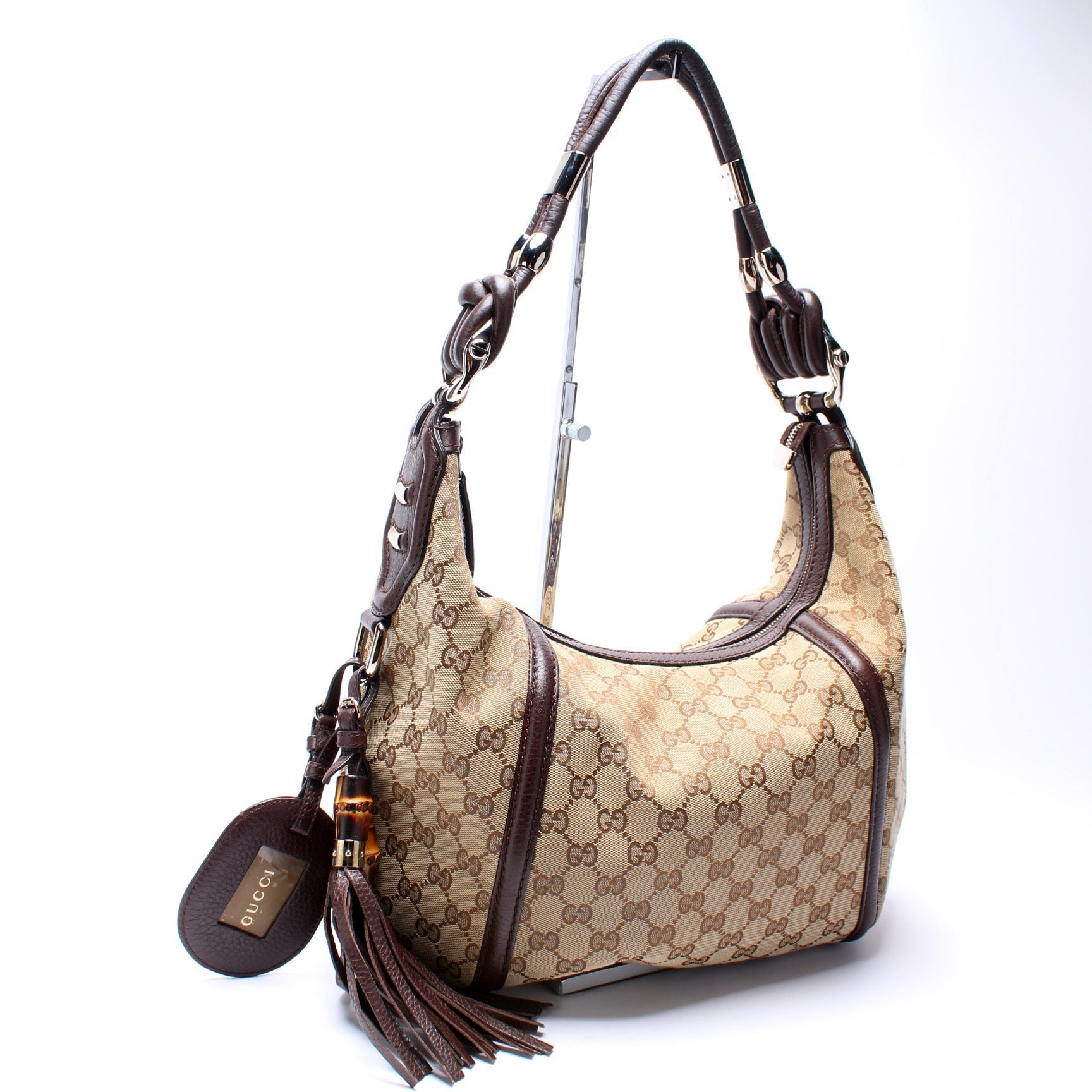 Gucci GG Techno Horsebit Canvas Shoulder Bag