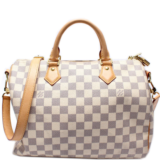 Louis Vuitton Speedy 30 Bandouliere Azur Damier Handbag Damier Azur