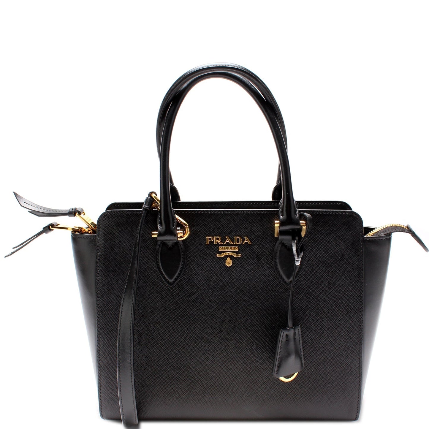 Prada Saffiano Calfskin Top Handle Bag Travel Bag