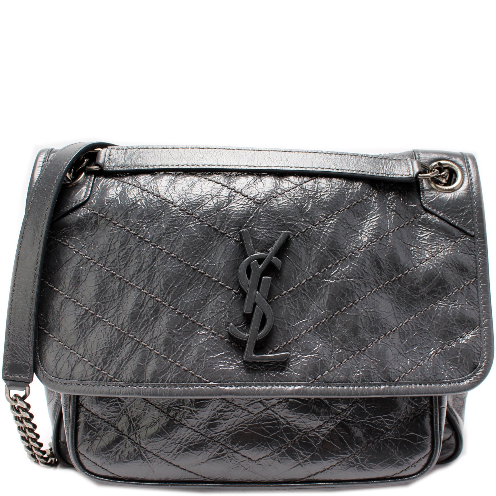 YSL Saint Laurent Niki Crinkle Bag Leather Medium Travel Bag