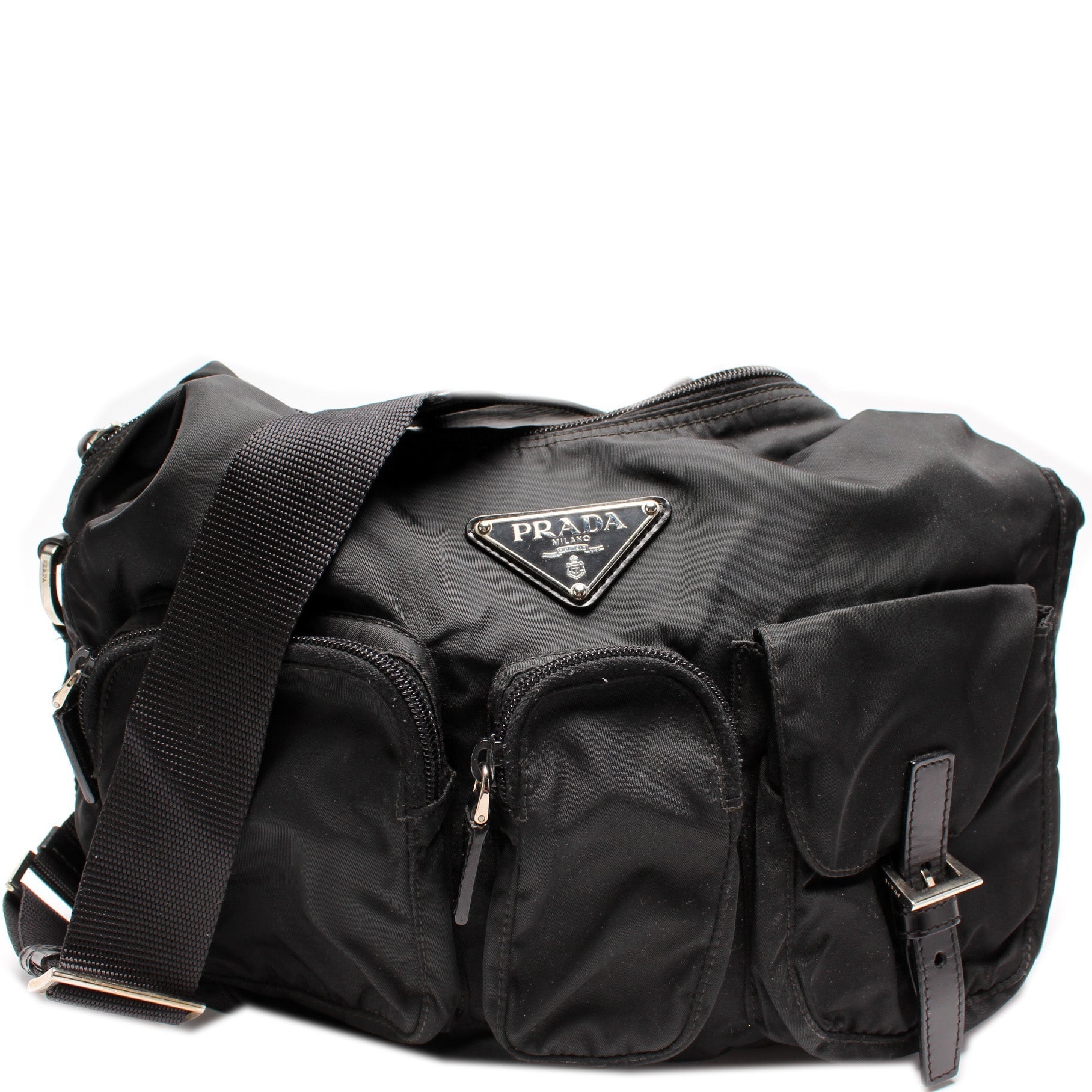 Prada Tessuto Hobo Bag Nylon Travel Bag