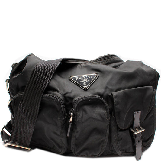 Prada Tessuto Hobo Bag Nylon Travel Bag