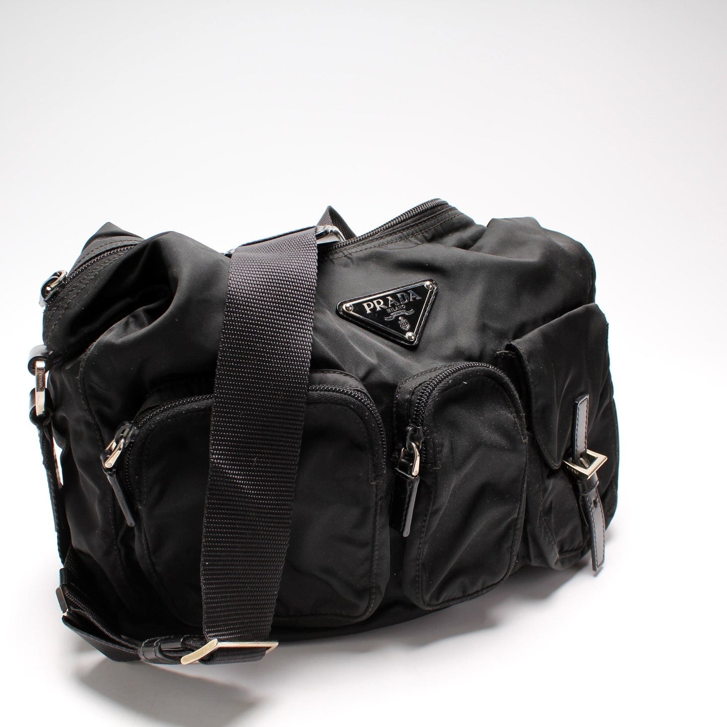Prada Tessuto Hobo Bag Nylon Travel Bag