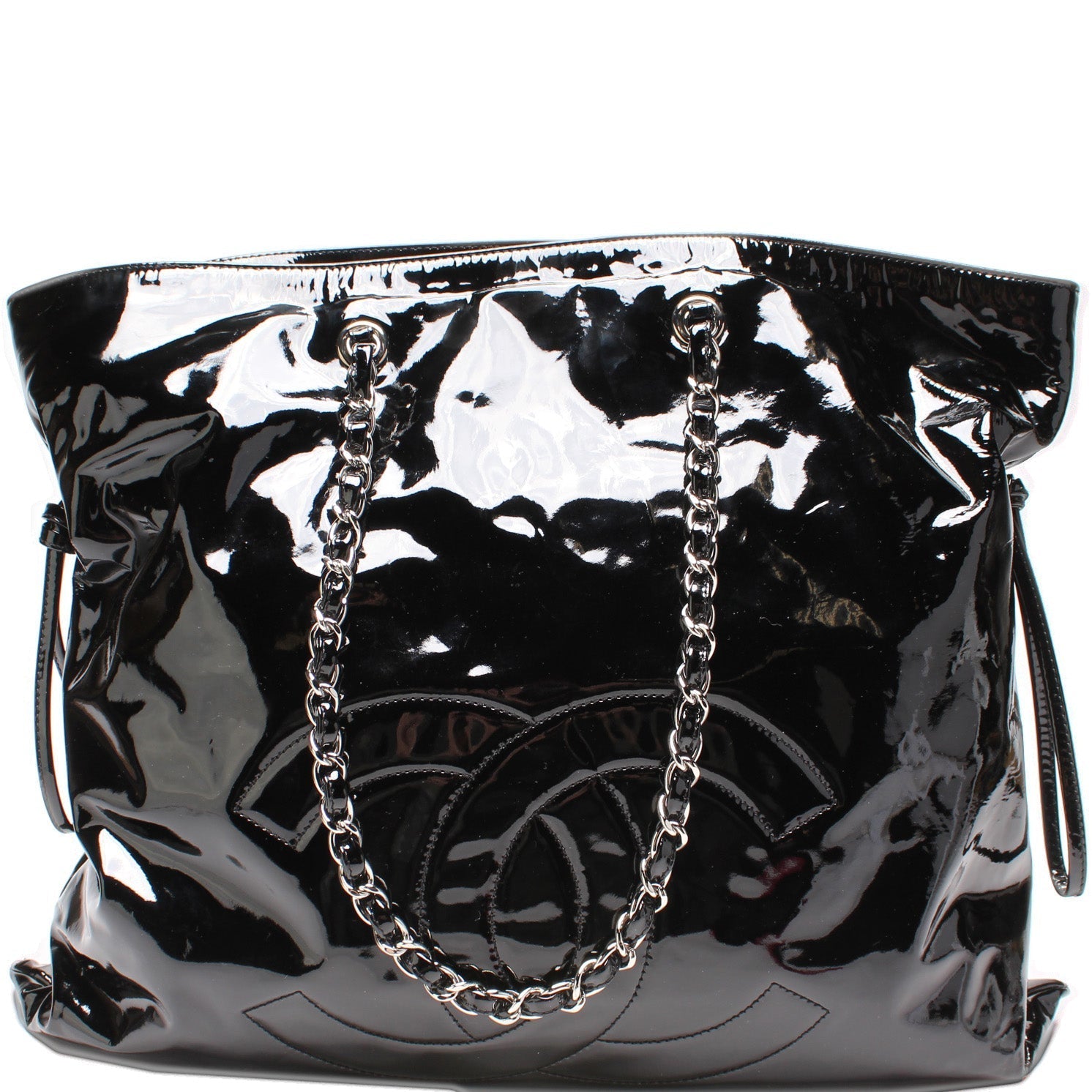 Chanel CC Bon Patent Leather Tote Bag