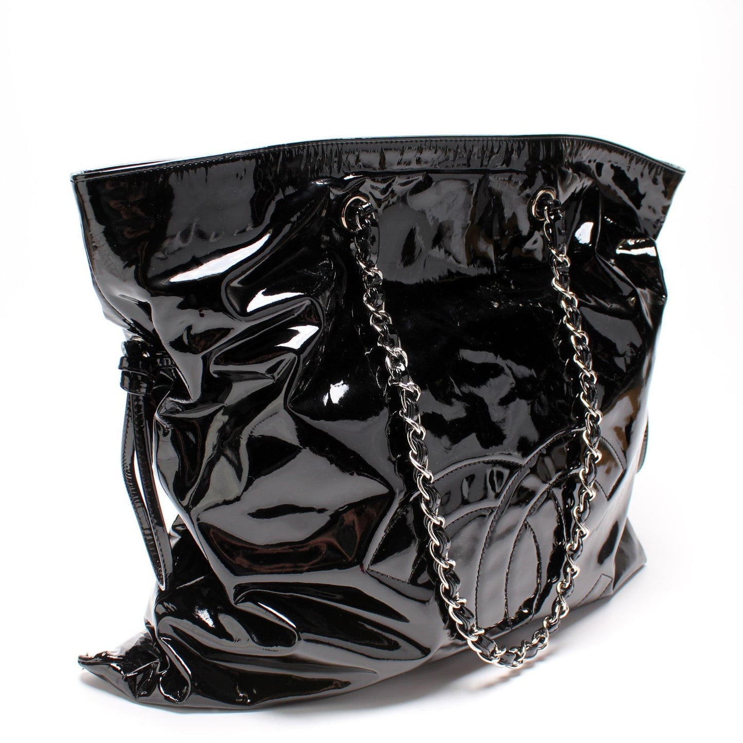 Chanel CC Bon Patent Leather Tote Bag