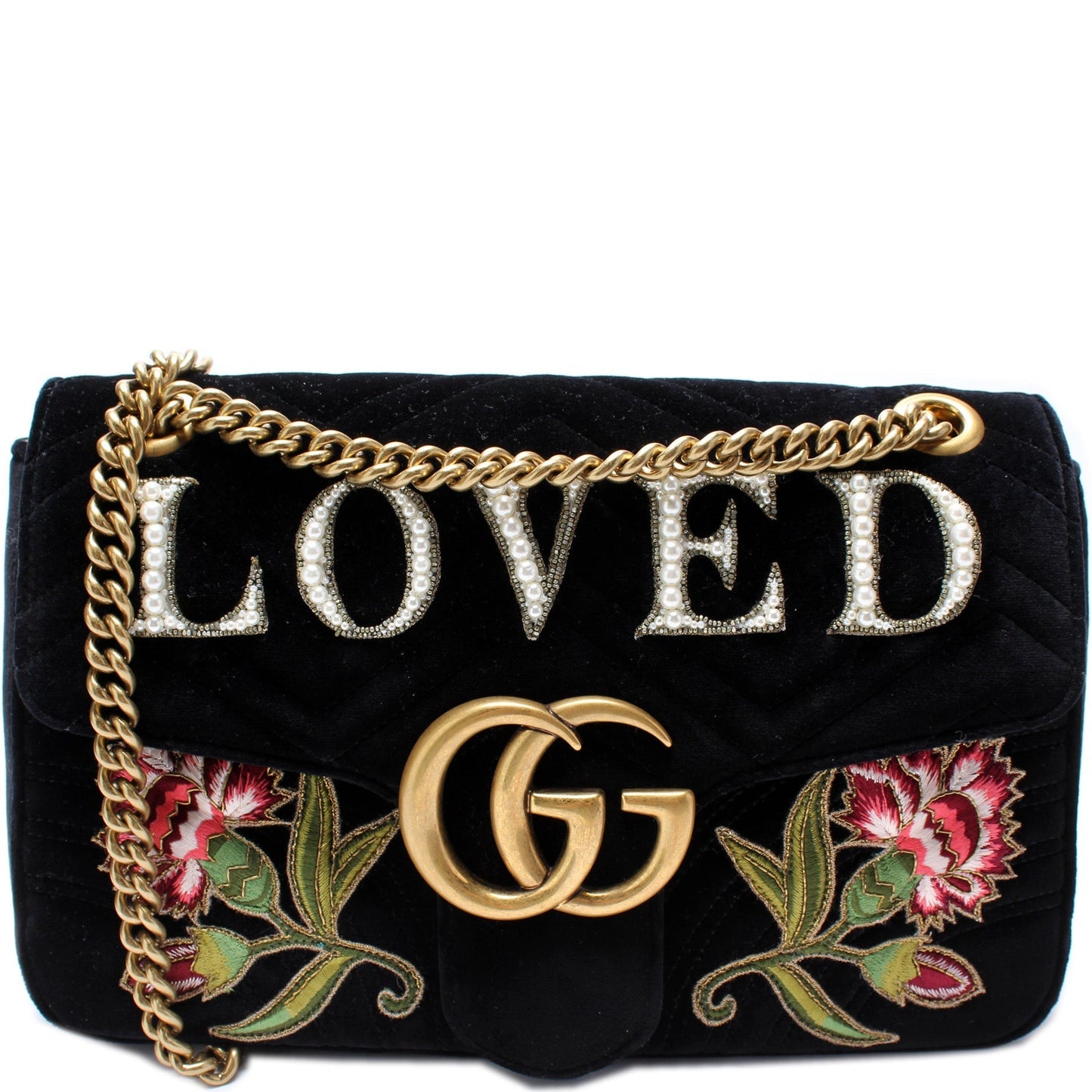 Gucci Marmont Velvet Loved Medium Shoulder Bag