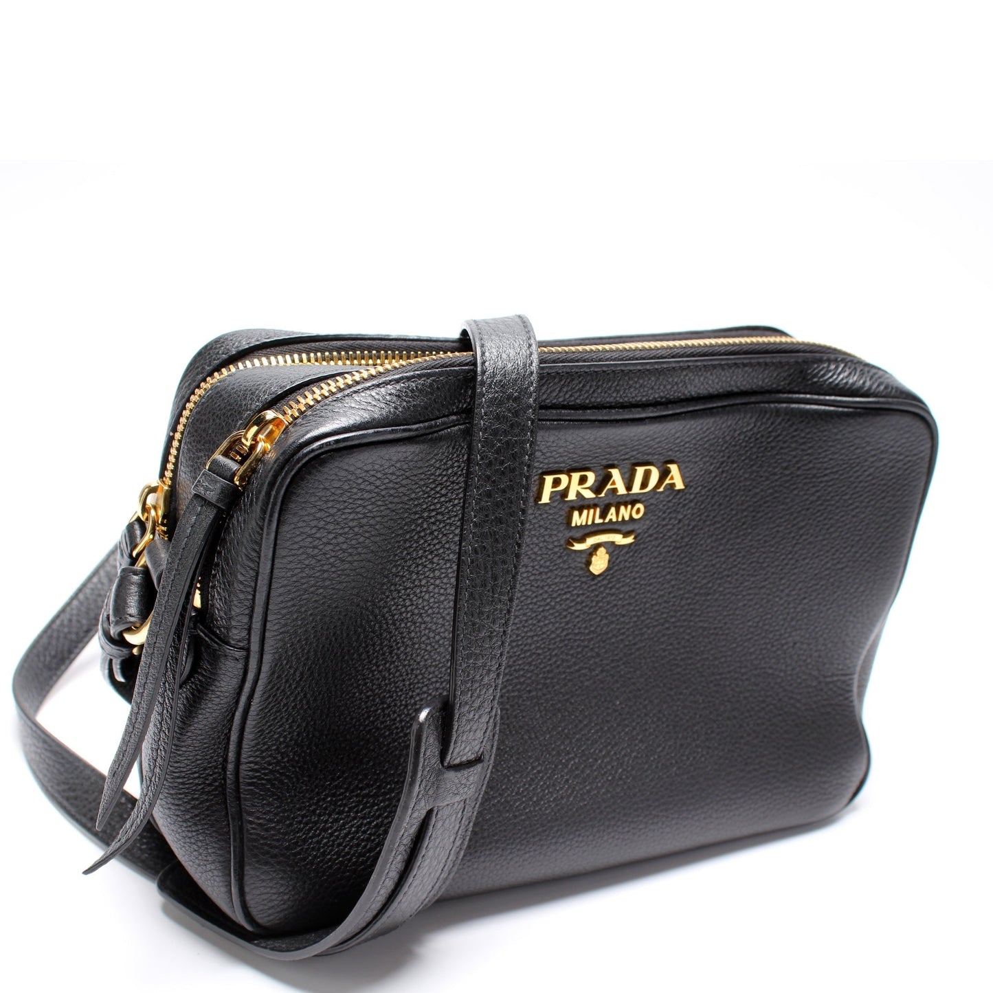 Prada Vitello Daino Double Zip Camera Bag Travel Bag