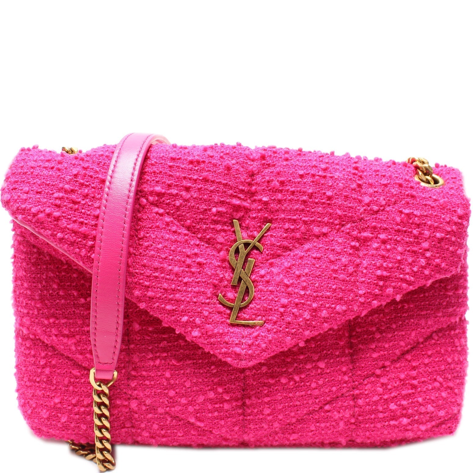 YSL Saint Laurent Puffer Tweed Bag Toy Travel Bag