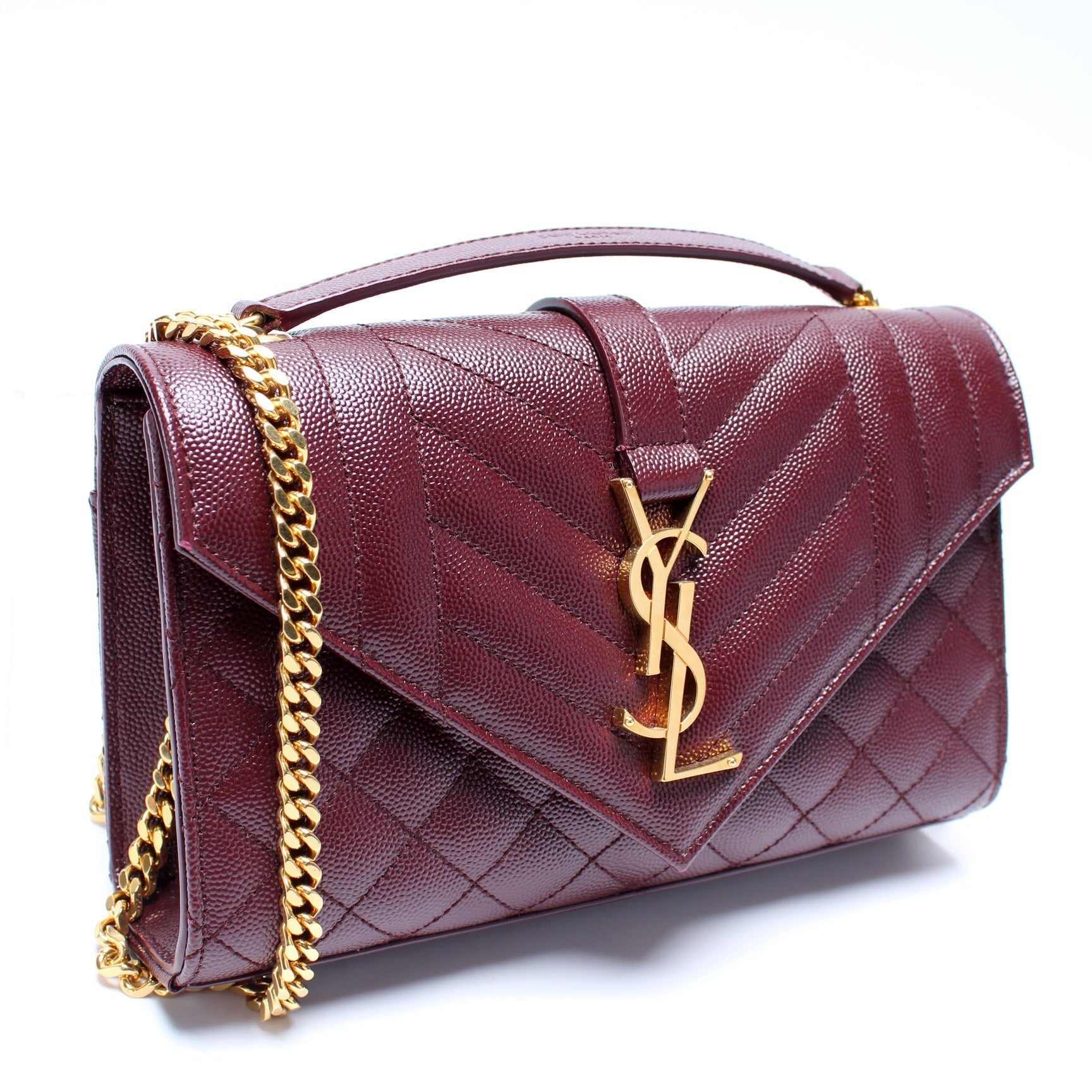 YSL Saint Laurent Saint Laurent Envelope Grain De Triquilt Bag Small Travel Bag