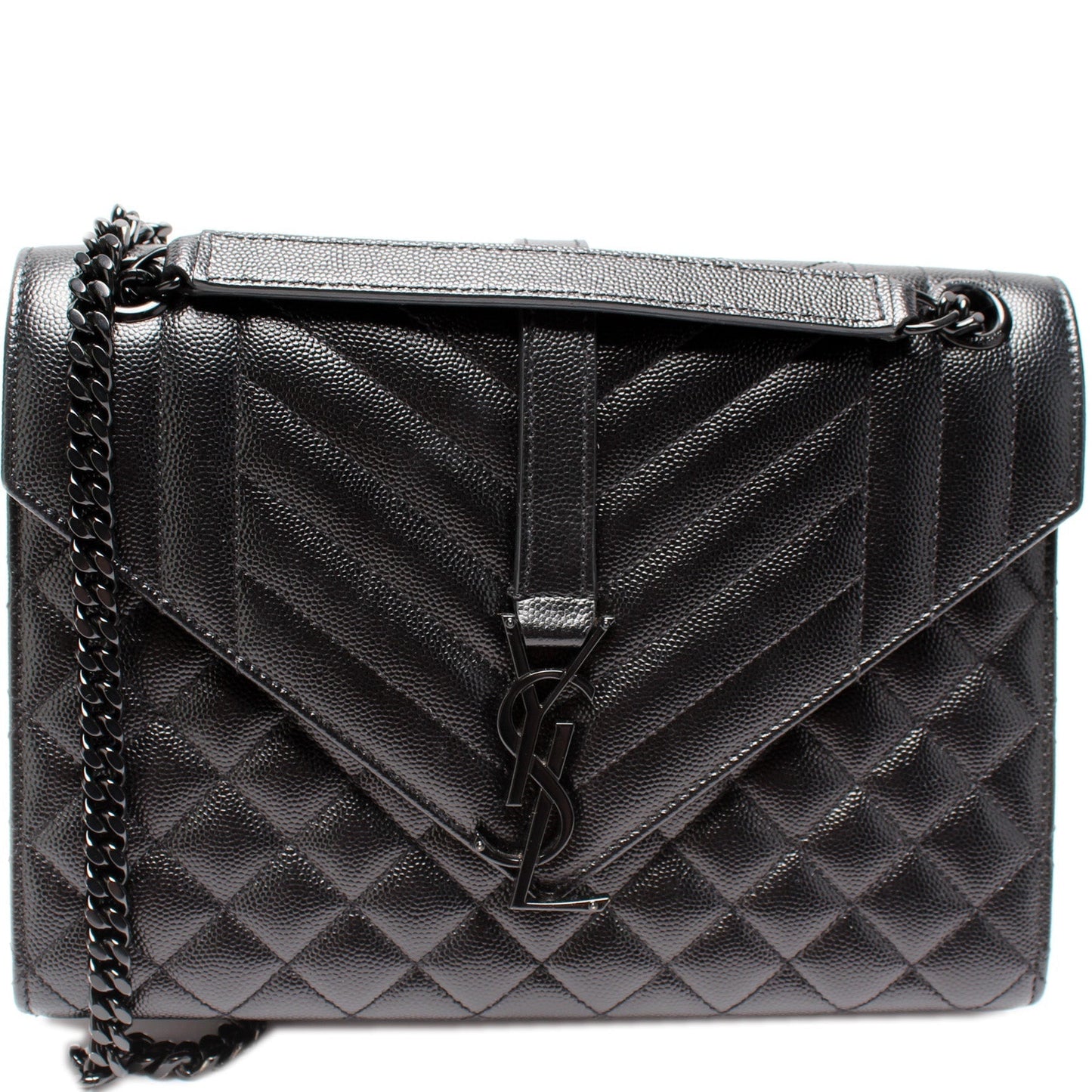 YSL Saint Laurent Saint Laurent Envelope Tri Bag Quilted Medium Travel Bag