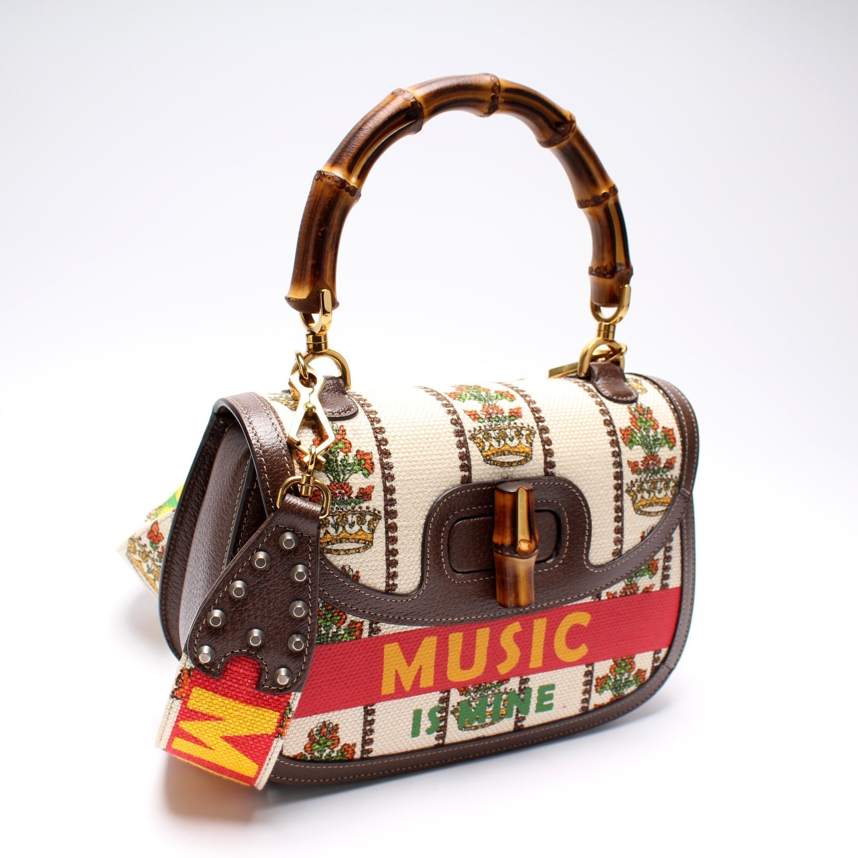 Gucci 100th Anniversary Bamboo Medium Top Handle Travel Bag