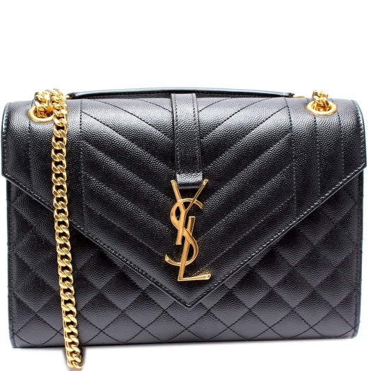 YSL Saint Laurent Envelope Tri Quilt Bag Medium Travel Bag