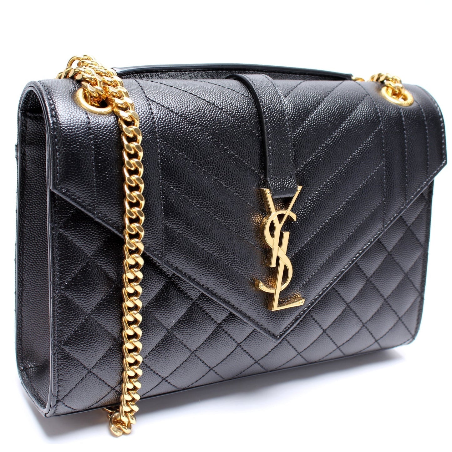 YSL Saint Laurent Envelope Tri Quilt Bag Medium Travel Bag