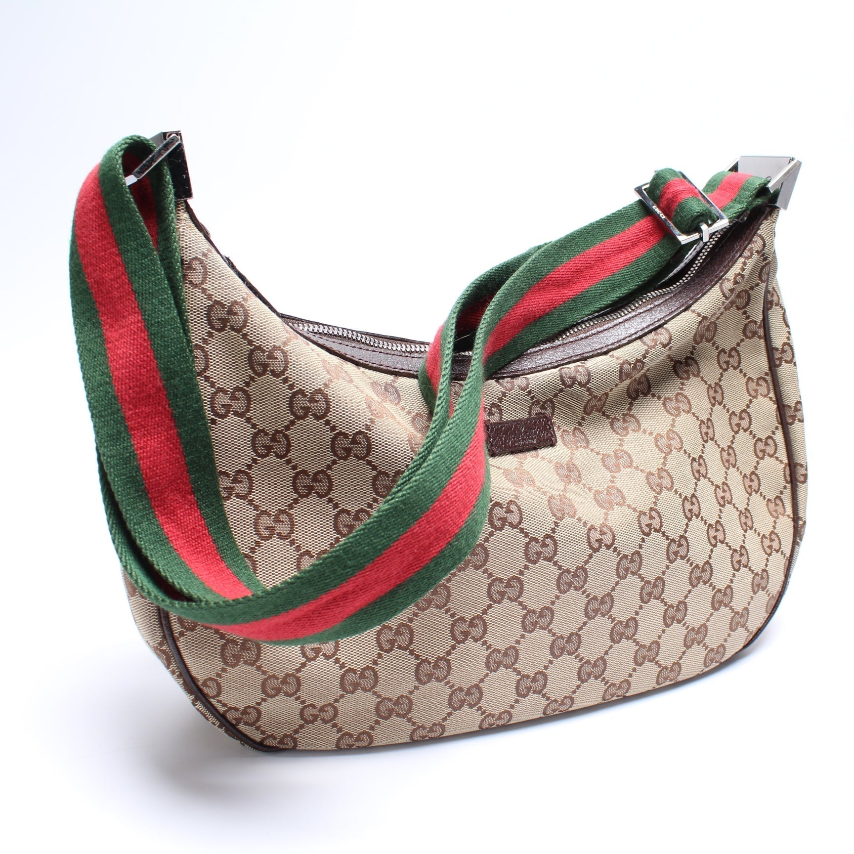 Gucci Shelly Web GG Canvas Crossbody Bag