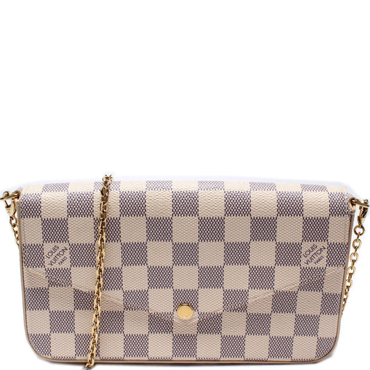 Louis Vuitton Pochette Felicie Azur Damier Clutch Bag Azur 1