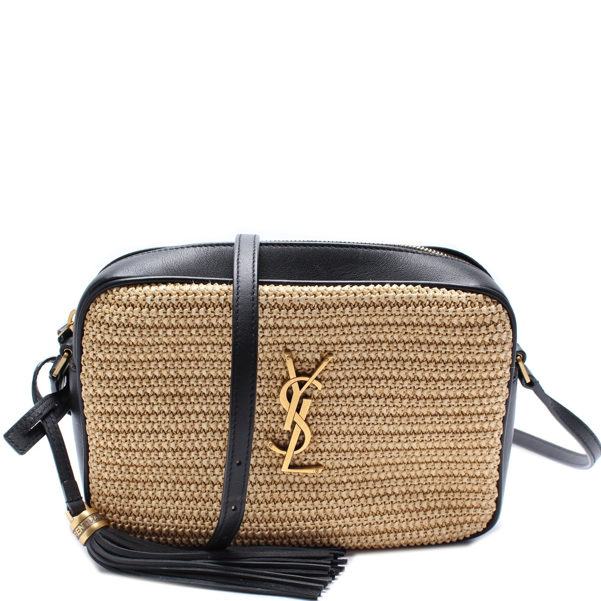 YSL Saint Laurent Lou Camera Bag Raffia Medium Travel Bag