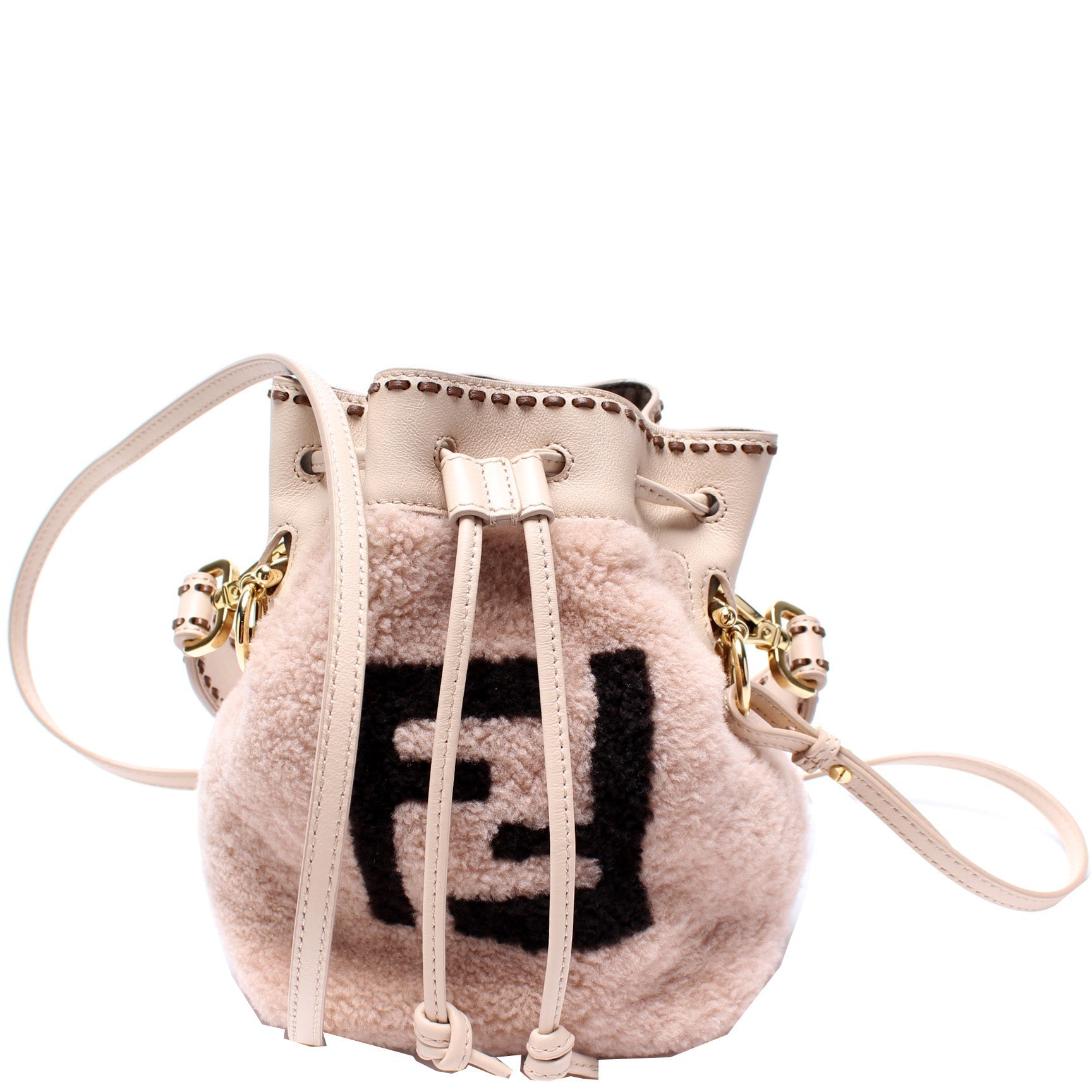 Fendi 8Bs010 Mon Tresor Ff Shearling Bag Mini Bucket Bucket Bag Ff Shearling 2