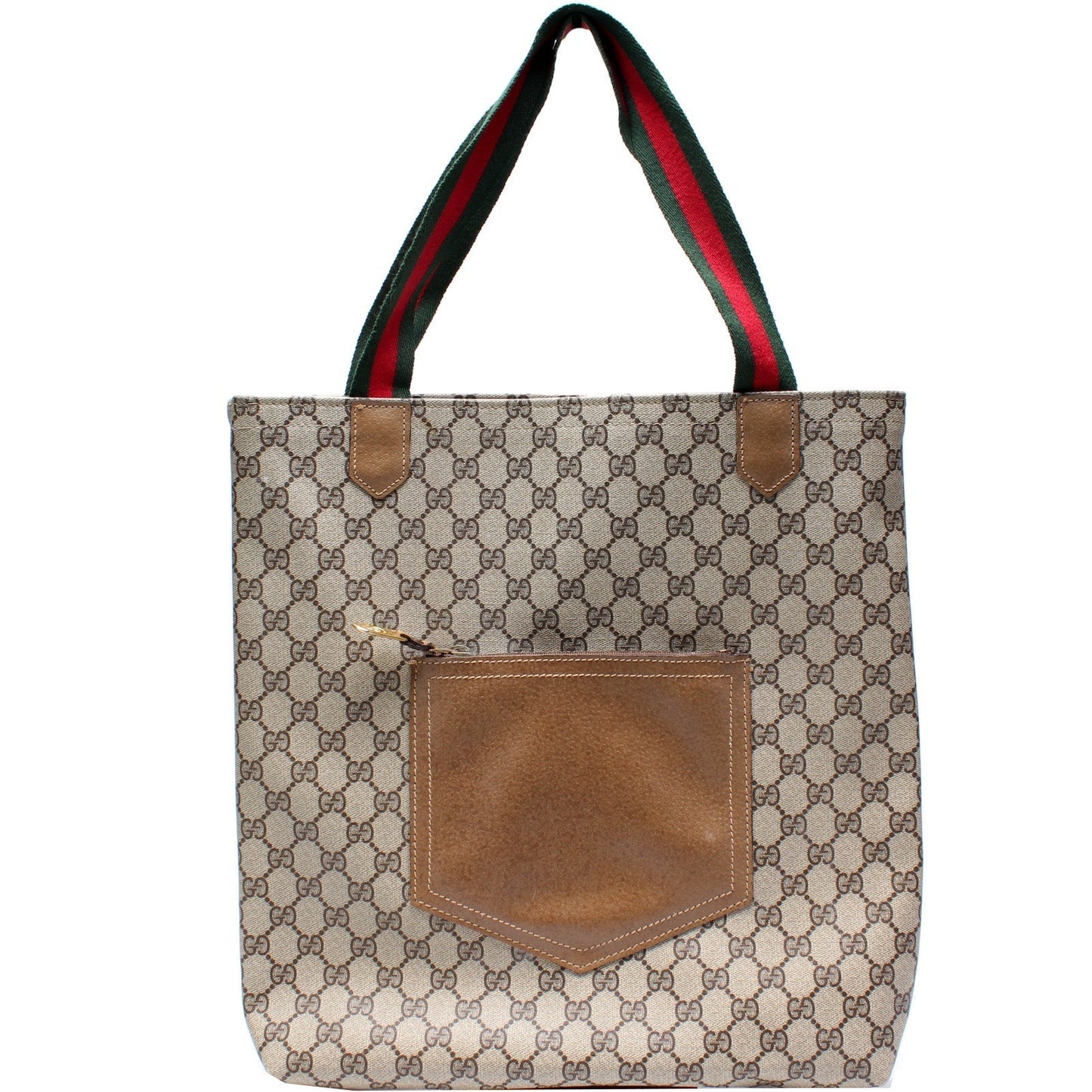 Gucci GG Supreme Vertical Front Pocket Tote Bag
